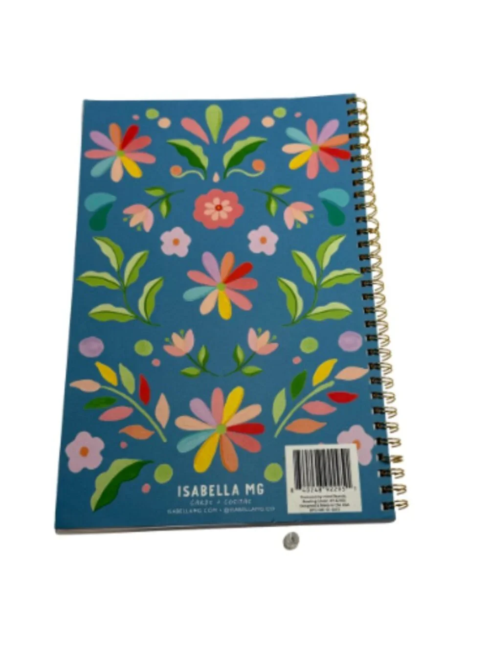 Isabella MG Spiral Notebook Spanish Motivational Journal Floral Cover Lined Page